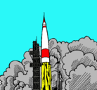 Dibujo Lanzamiento cohete pintado por diego111