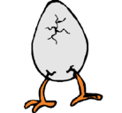 Dibujo Huevo con patas pintado por arturin