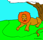 Dibujo Rey león pintado por leo