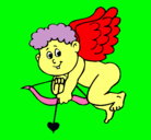 Dibujo Cupido pintado por leslie