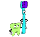 Dibujo Muela y cepillo de dientes pintado por jason