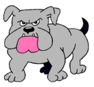 Dibujo Perro Bulldog pintado por elena