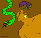 Dibujo Serpiente y guerrero pintado por asfirman