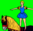 Dibujo Trapecista encima de caballo pintado por julian