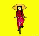 Dibujo China en bicicleta pintado por karenyjaquelin