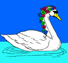 Dibujo Cisne con flores pintado por Luciana