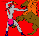 Dibujo Gladiador contra león pintado por DUARTEJULIETA