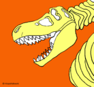 Dibujo Esqueleto tiranosaurio rex pintado por enrique