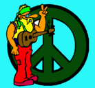 Dibujo Músico hippy pintado por PIPI