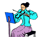 Dibujo Dama violinista pintado por manuelis