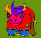Dibujo Rinoceronte pintado por jaime