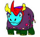 Dibujo Rinoceronte pintado por Jery