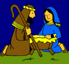 Dibujo Adoran al niño Jesús pintado por Alex