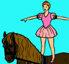 Dibujo Trapecista encima de caballo pintado por camila