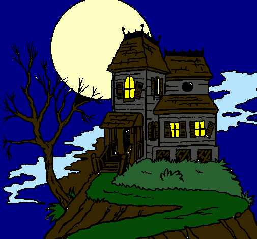 Dibujo de Casa encantada pintado por Halloween en  el día  10-10-10 a las 16:00:26. Imprime, pinta o colorea tus propios dibujos!