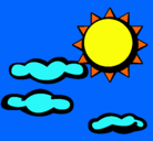 Dibujo Sol y nubes 2 pintado por alex