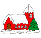 Dibujo Casa pintado por navidad