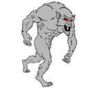 Dibujo Hombre lobo pintado por memo