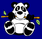 Dibujo Oso panda pintado por mari
