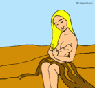 Dibujo Madre con su bebe pintado por ROCIOZT