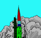 Dibujo Lanzamiento cohete pintado por max