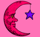 Dibujo Luna y estrella pintado por ale