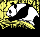 Dibujo Oso panda comiendo pintado por Verdi
