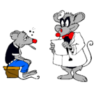 Dibujo Doctor y paciente ratón pintado por kevin