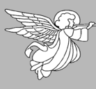 Dibujo Ángel con grandes alas pintado por moises