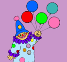 Dibujo Payaso con globos pintado por DANIMM