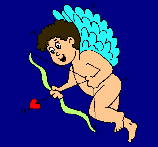 Cupido con grandes alas