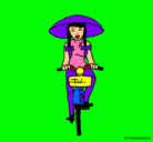Dibujo China en bicicleta pintado por EVAAYALA