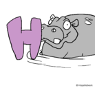 Dibujo Hipopótamo pintado por vale06