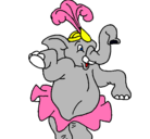 Dibujo Elefante bailando pintado por genesiscordova