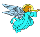 Dibujo Ángel con grandes alas pintado por claudita