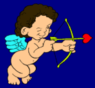 Dibujo Cupido apuntando con la flecha pintado por NATALI