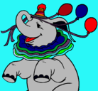 Dibujo Elefante con 3 globos pintado por agustina