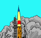 Dibujo Lanzamiento cohete pintado por tade