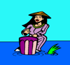 Dibujo Mujer tocando el bongó pintado por luisa