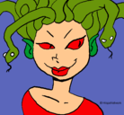 Dibujo Mujer medusa pintado por flopy