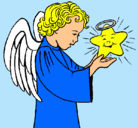 Dibujo Ángel y estrella pintado por danielamoncerrat