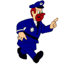 Dibujo Policía contento pintado por polisia