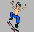 Dibujo Skater pintado por skate