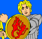 Dibujo Caballero con escudo de león pintado por javi