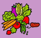Dibujo verduras pintado por MITZI