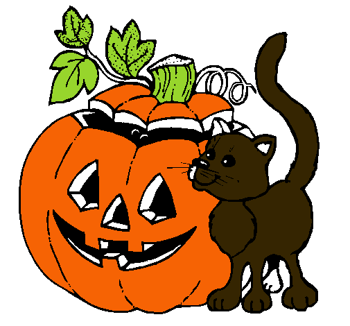 Calabaza y gato