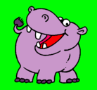 Dibujo Hipopótamo pintado por yulisa