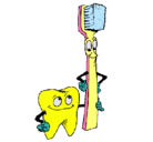Dibujo Muela y cepillo de dientes pintado por YuNuEn