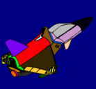 Dibujo Nave cohete pintado por david