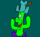 Dibujo Cactus con sombrero pintado por Nuria